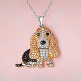 Cute beagle pendant necklace, elegant dog lover jewelry by HSF Marketplace