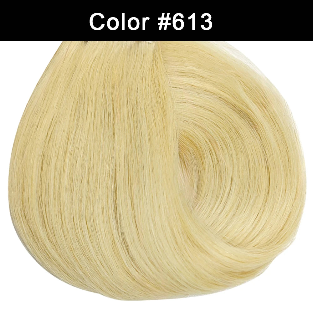 #4/27 clip-in Brazilian human hair extensions, straight natural color, 16–26 inches with clips