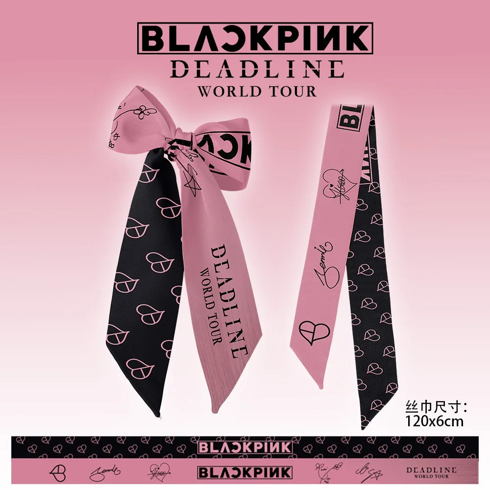 BLACKPINK World Tour multi-use skinny scarf for K-pop fans, black design by HSF Marketplace