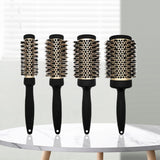 Hair Brush Comb Professional High Temperature Resistant Ceramic Iron Round Comb 5 Sizes For Blow Dry Salon Styling Tools