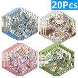 3D landscaping stickers for miniature scenes by HSF Marketplace, featuring trees, plants, and garden details