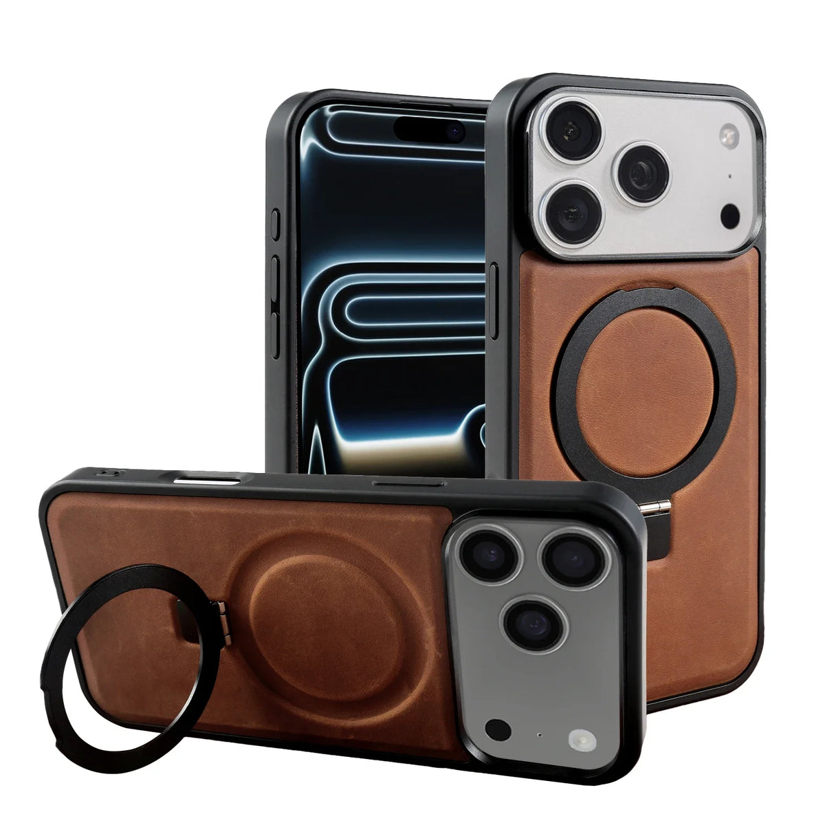 Genuine leather foldable bracket case for iPhone 18 Pro Max by HSF Marketplace