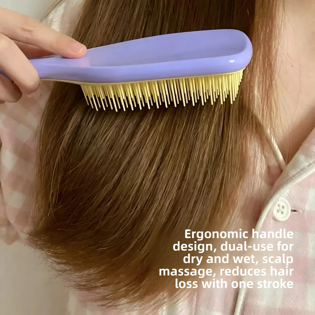 Anti-Static Tangle-Free Portable Hair Comb for Curly And Straight Hair Dandruff-Free Plastic Comb with Handle for Home Use