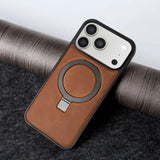 Genuine leather foldable bracket case for iPhone 18 Pro Max by HSF Marketplace