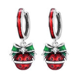 925 sterling silver Christmas dangle earrings for women, festive holiday jewelry by HSF Marketplace