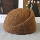 Women's warm wool blend winter beret hat in an elegant style by HSF Marketplace
