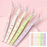 High precision stainless steel eyelash tweezer with leather case, Sticker Therapy product by HSF Marketplace