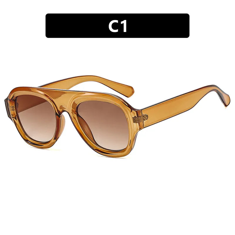 Vintage oval-shaped HSF Marketplace sunglasses for women, stylish outdoor eyewear with classic frames