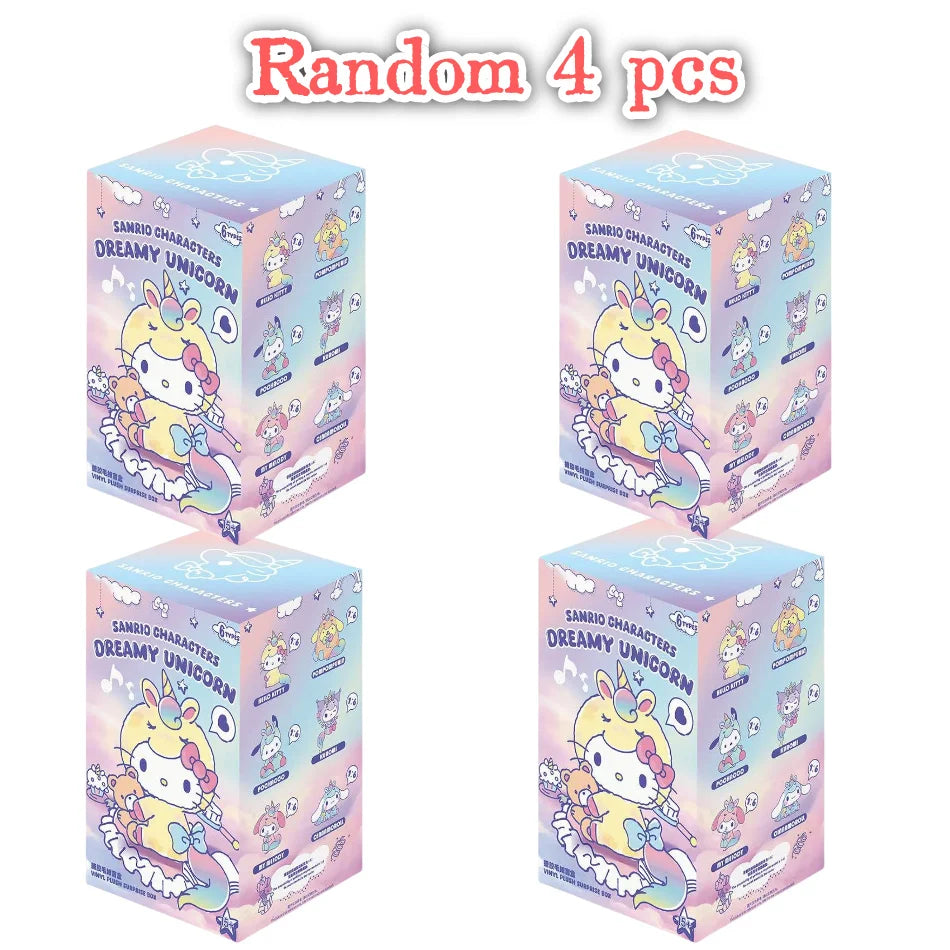 Sanrio Dream Unicorn Series vinyl plush blind box featuring Hello Kitty or Kuromi pendant bag ornament figure
