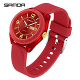 SANDA Quartz Watch for Women Waterproof Auto Date Week Elegant Luxury Ladies Wristwatch Waterproof Analog Women's Watches