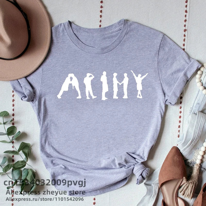 Korean style aesthetic women's T-shirt, K-culture streetwear fashion by HSF Marketplace