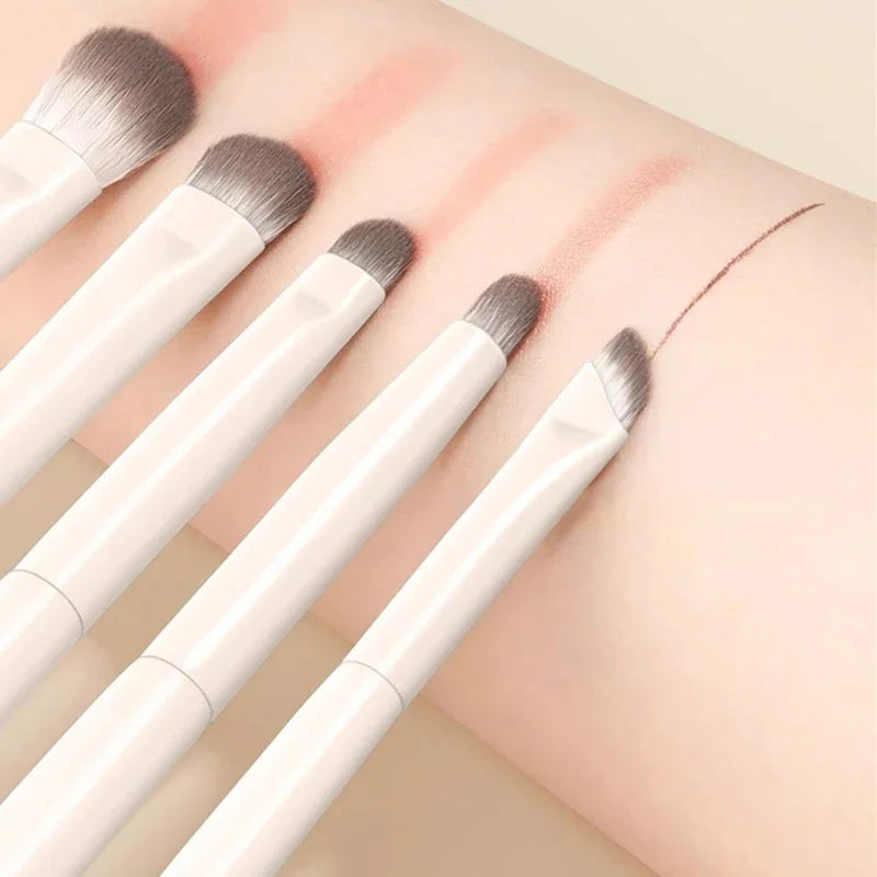 Natural white eyeshadow and eyeliner makeup brush set, 5/6/8/10 pieces, ultra-soft detail eye brushes