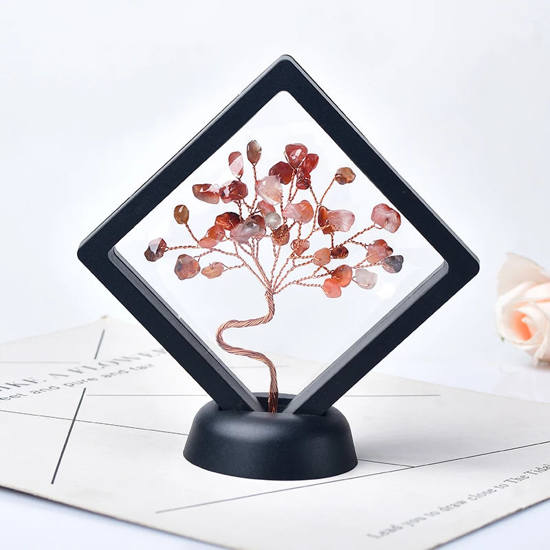 Natural Crystal Quartz Tree Of Life Gravel Specimen Reiki Healing Home Decoration Ornaments Lucky Tree DIY Gifts Souvenir Gift