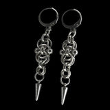 Fashion punk stainless steel ball spike earrings for women, grunge rock gothic jewelry-set by HSF Marketplace