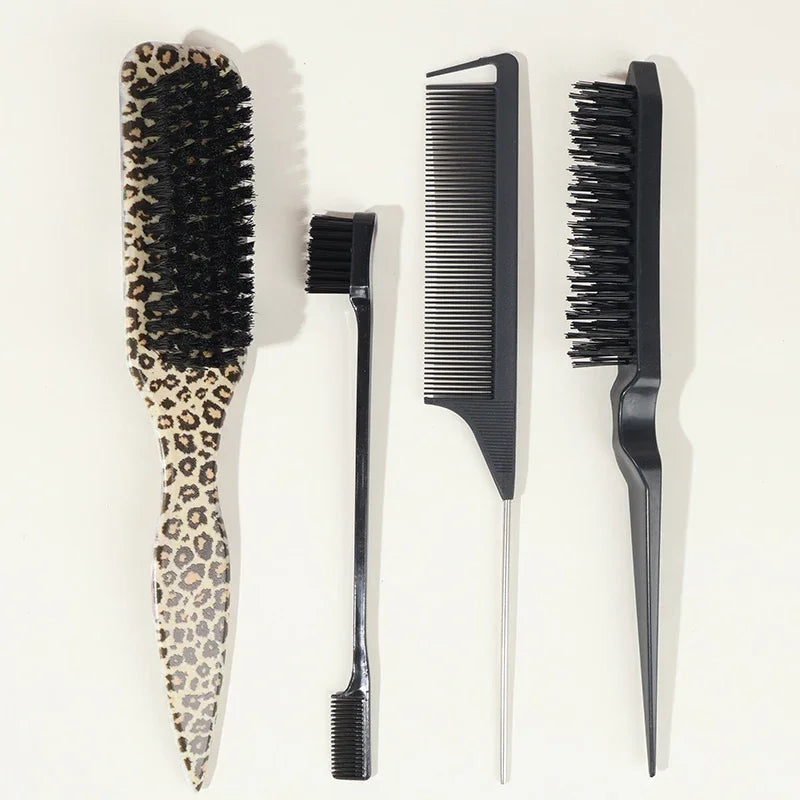 Slick Back Hair Brush for Sleek Ponytail Bun & Smoothing Baby Hairs, Flyaways, Edge Control - Backcombing & Teasing