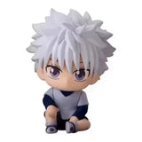 Hunter X Hunter chibi figures of Gon, Killua, Kurapika, and Leorio sitting together, 4-piece collectible set