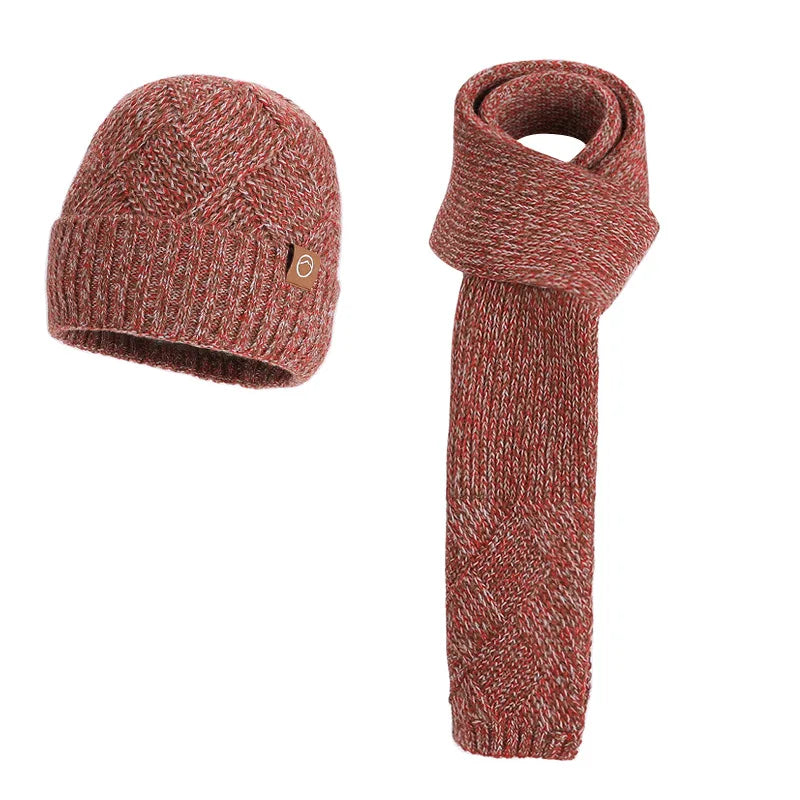Winter knitted hat, scarf and gloves set for cold weather protection by HSF Marketplace