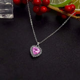 Elegant women's jewelry necklace featuring a crystal heart pendant with rhinestones, perfect for parties and gifting.