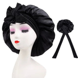 Adjustable satin bonnet for sleeping by HAIRSOFLY, designed for comfortable hair protection