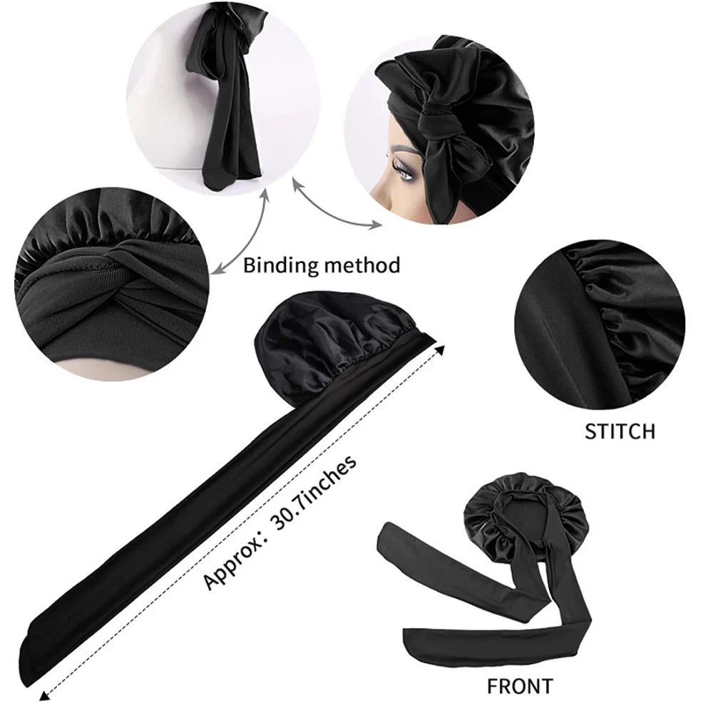 Satin sleep cap for hair care, soft stylish nightwear by HSF Marketplace