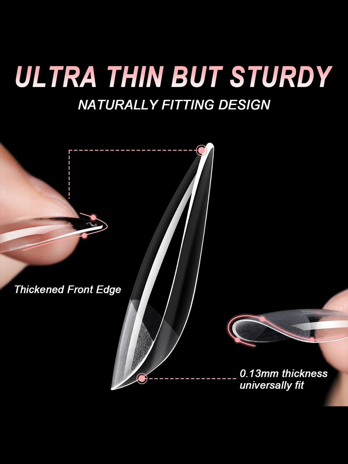 Short almond soft gel nail tips, full cover false nails for acrylic and press-on manicures, 100/320/600 pieces