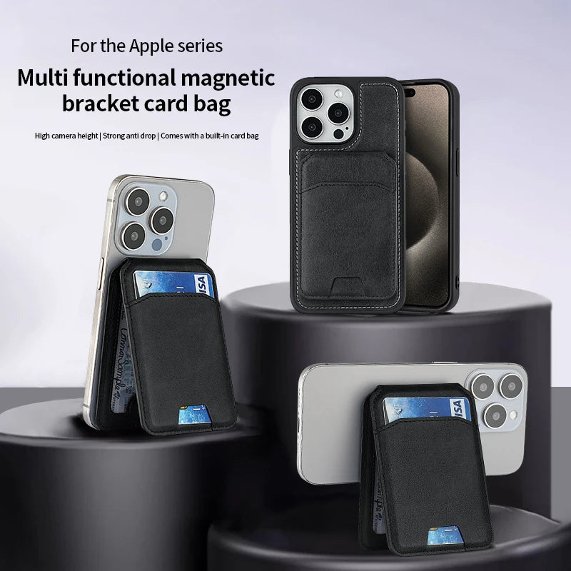Magnetic leather wallet case for iPhone 16, 15, 14, and 13 Pro Max by HSF Marketplace