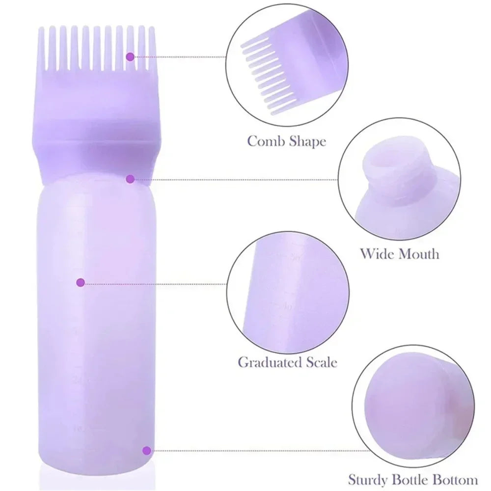 HSF silicone scalp massage brush for hair dye application and hair care, textured black styling tool
