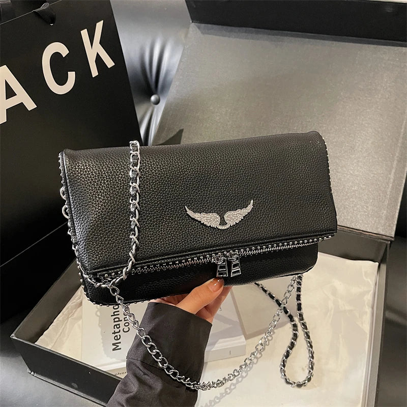 Small square crossbody bag for women with retro chain design by HSF Marketplace