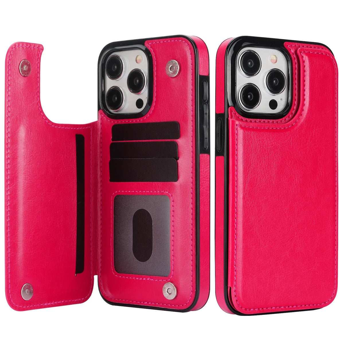 Leather wallet case with card slot for iPhone models by HSF Marketplace