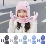 Children's warm fleece-lined hat, scarf, and gloves set by HSF Marketplace for winter wear