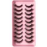 3D faux mink hair false eyelashes, 10 pairs of fluffy HSF Marketplace lashes in assorted styles