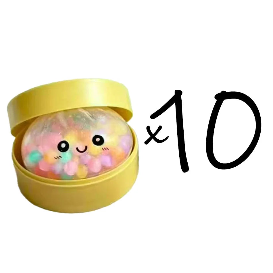 Rainbow dumpling squishy sensory toy by HSF Marketplace for stress relief and fun