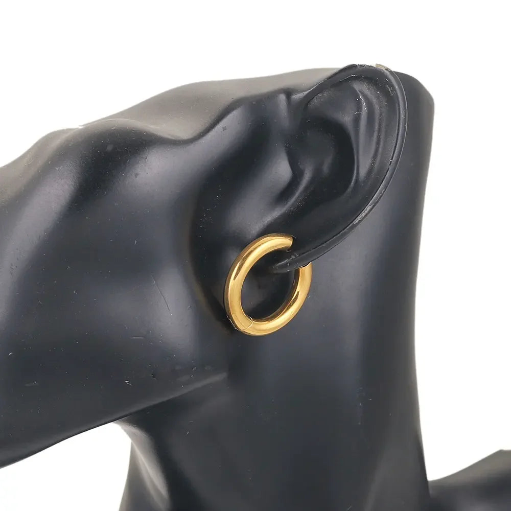 Gold plated large round hoop earrings for women, 6-piece jewelry set by HSF Marketplace