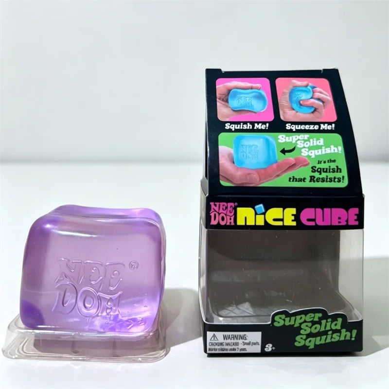 Needoh Nice Clear Cube Maltose Solid Squishy Stress Relief Squeeze Fidget Toy Slow Rebound Accessory Table Decor Relax Gadget
