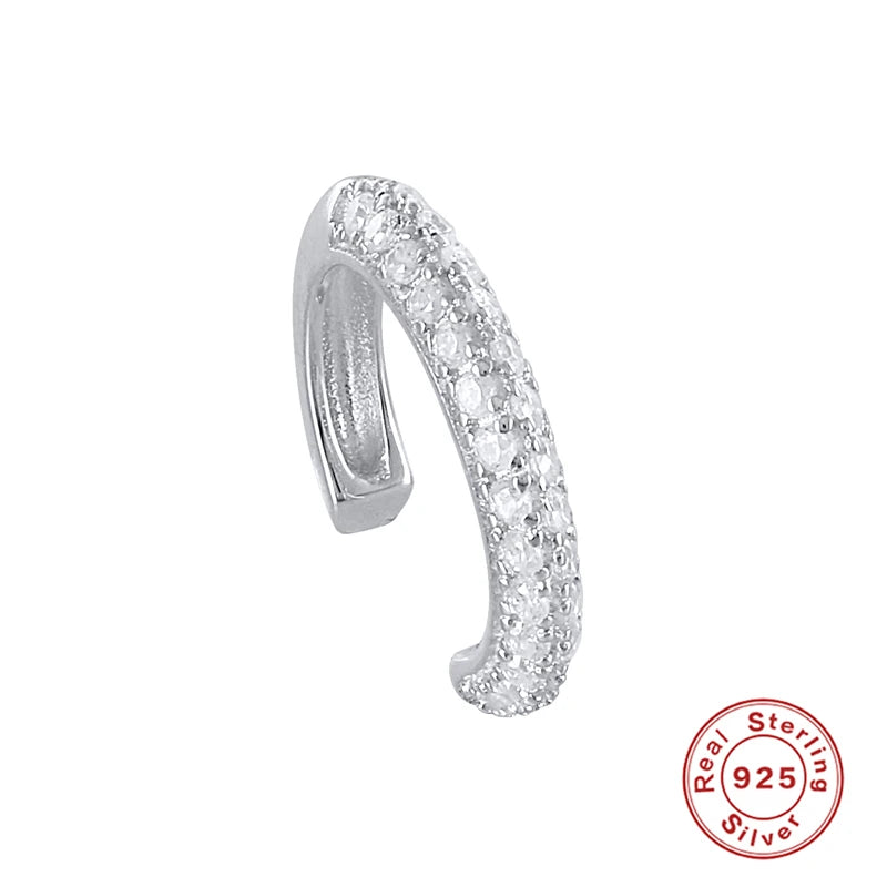 ROXI 925 sterling silver zircon double-layer clip earring, no-piercing women’s party jewelry