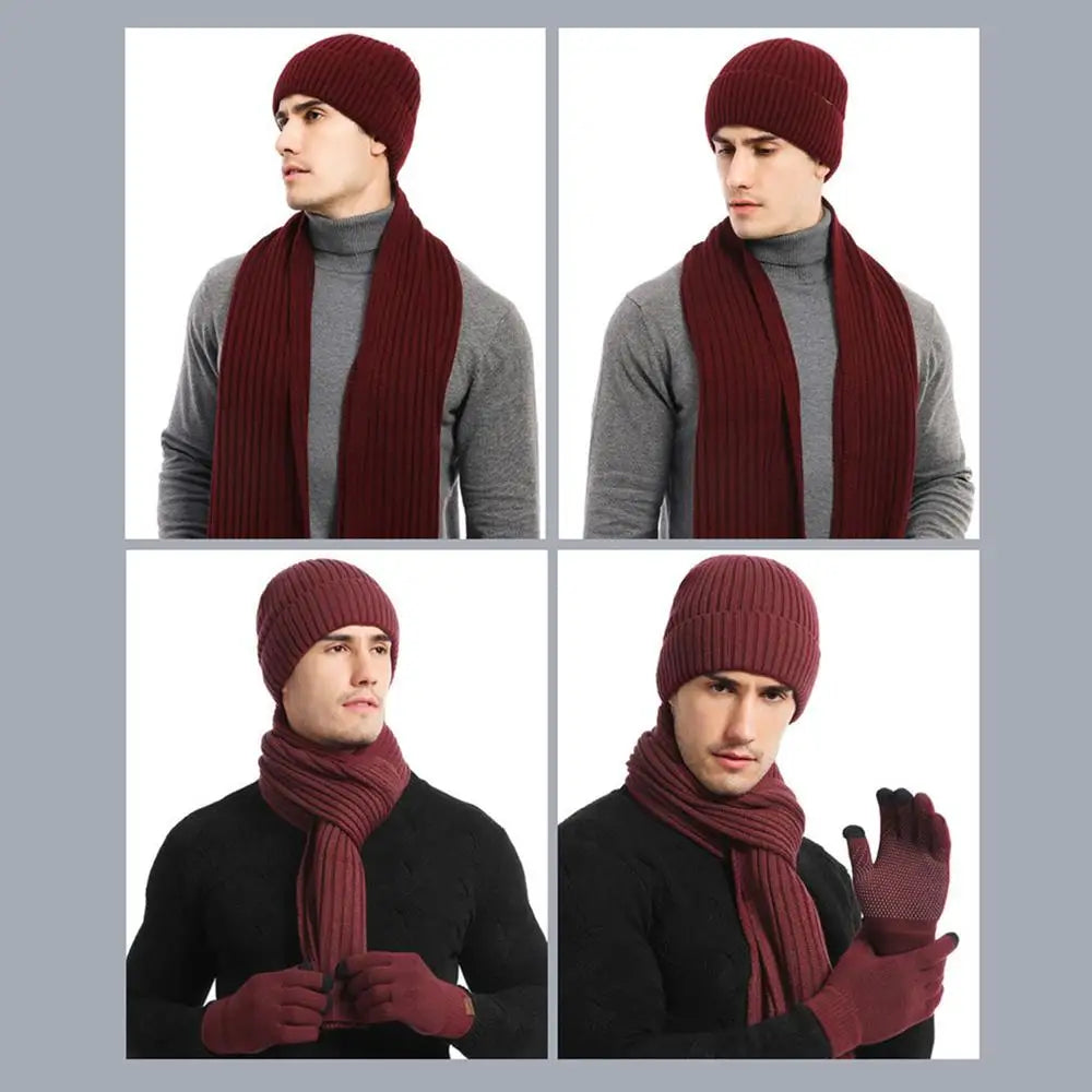 Winter warm beanie, scarf and gloves set for men and women by HSF Marketplace