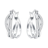 Orstarry 925 sterling silver double loop minimalist drop earrings for women, versatile charm jewelry