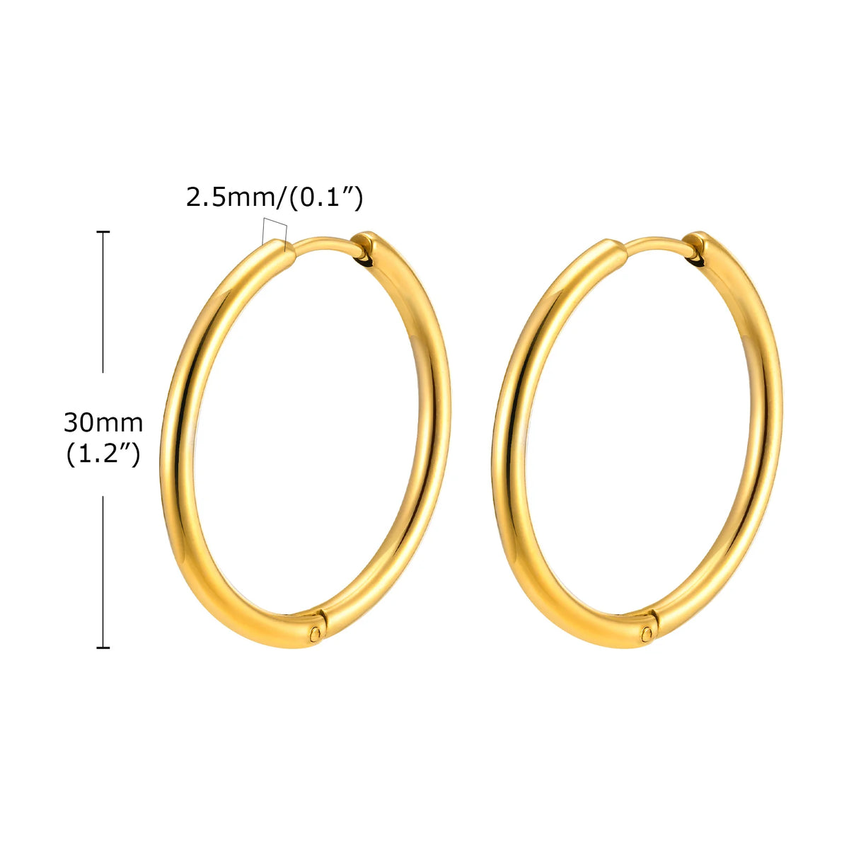 Stainless steel twist circle hoop earrings for women by HSF Marketplace