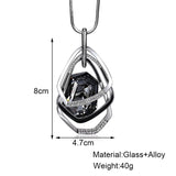 Long geometric chain necklace for women featuring a modern pendant, stylish jewelry accessory for a statement look.