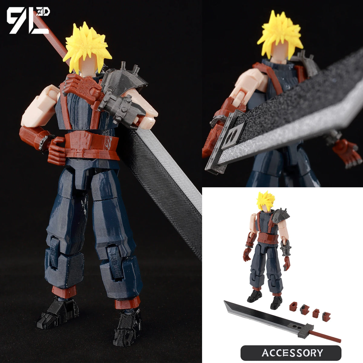 9L 3D-printed Dummy13 Superman anime action figure with multi-jointed body, shapeshift design, and mannequin details