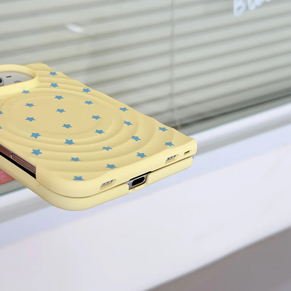 Dopamine Ripple Pattern iPhone duo case with built-in stand by HSF Marketplace