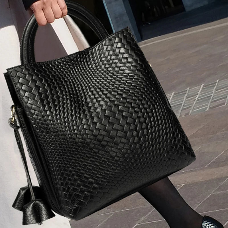 Luxury HSF Marketplace leather handbag with soft calfskin, minimalist casual tote bag for women, stylish and spacious.