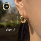 Elegant 18K gold plated stainless steel hoop earrings for women by HSF Marketplace