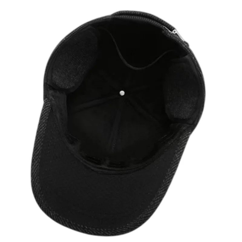 Women's HSF Marketplace fleece-lined winter baseball cap with ear flaps for cold-weather outdoor travel