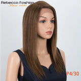 Rebecca 16-inch ombre brown human hair lace wig by HSF Marketplace styled for a natural look