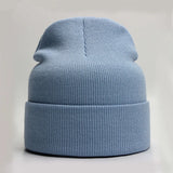 Unisex soft knitted winter beanie in a women's hat style, available in 24 colors