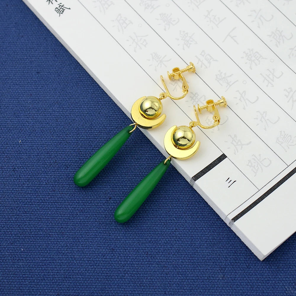Anime Apothecary Diary Women Maomao Cosplay Earrrings Green Pendant Ear Studs Accessories Props For Women Girls Gifts Jewelry