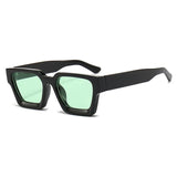 Luxury green square sunglasses for women and men by HSF Marketplace, retro design with UV400 protection and trendy style.