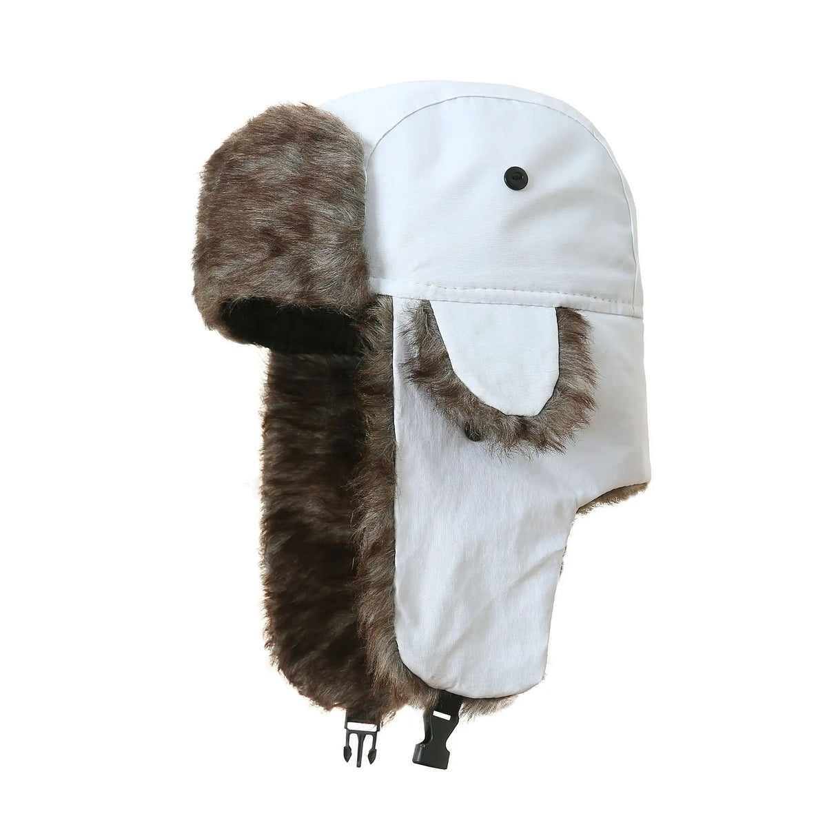 Unisex faux fur trapper aviator hat with earflaps, winter trooper ski cap for men and women