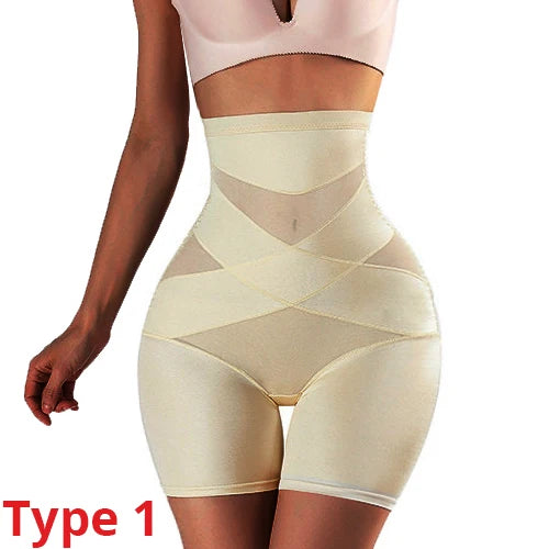 CXZD women’s high-waist body shaper panties for tummy and belly control, shown in neutral color